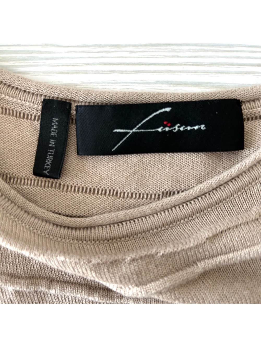 Fusun 100% Cotton Textured Taupe Tank Top - Picture 2 of 4